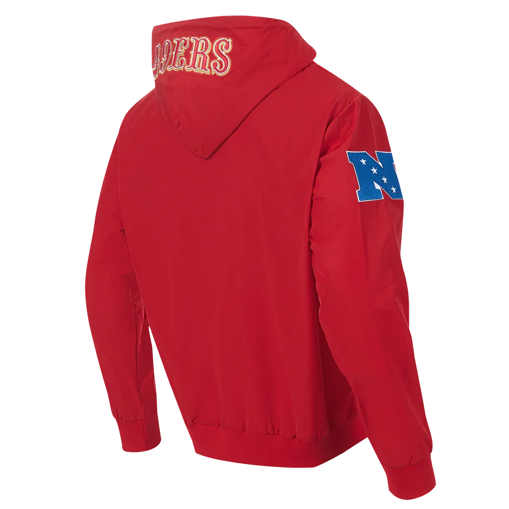 Pro Standard Men San Francisco 49ers Hybrid Woven Full-Zip Hoodie - Red product image 4, provided for visual reference and