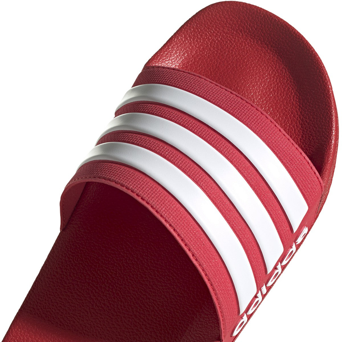 Adidas Adilette Shower Slides-Scarlet/White product image 4, provided for visual reference and product detail review