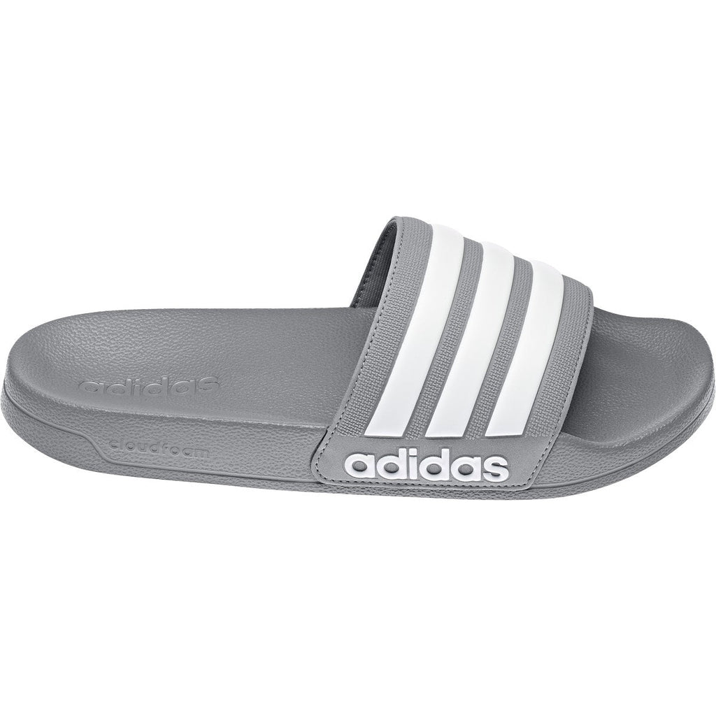 Adidas Adilette Shower Slides-Grey/White product image 1, provided for visual reference and product detail review