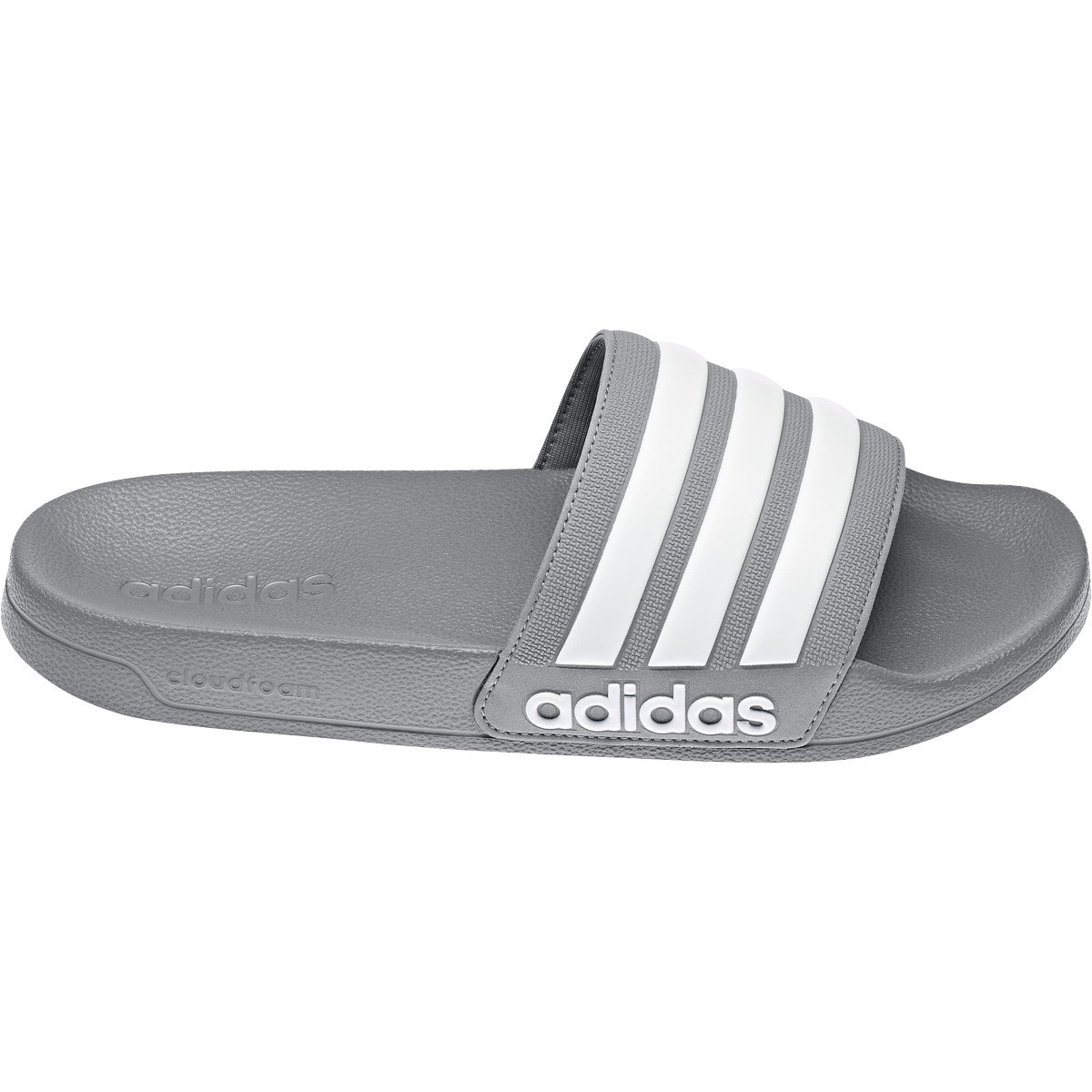 Adidas Adilette Shower Slides-Grey/White product image 1, provided for visual reference and product detail review