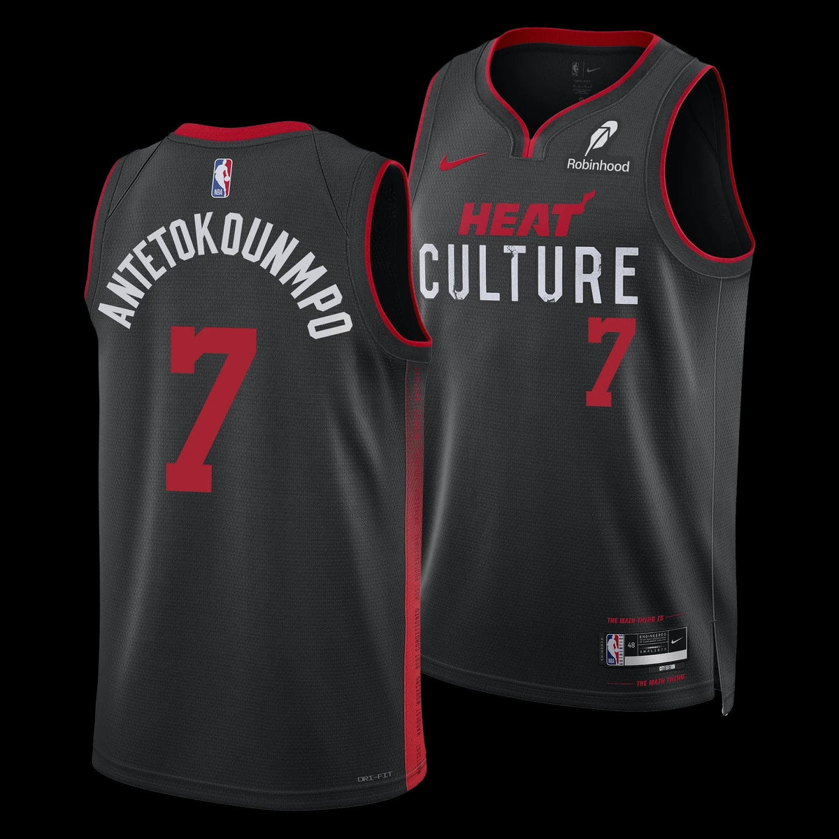 Giannis Antetokounmpo Miami Heat Culture Jersey - Black product image 1