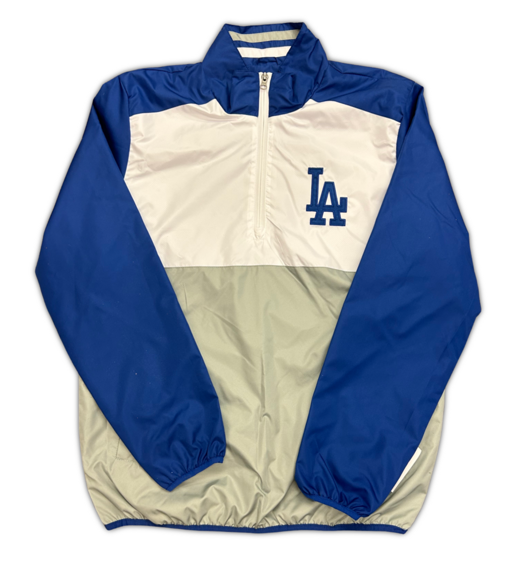 G-III Los Angeles Dodgers Sports by Carl Banks Half-Zip Hoodie - Royal/Gray/White product image 1, provided for visual