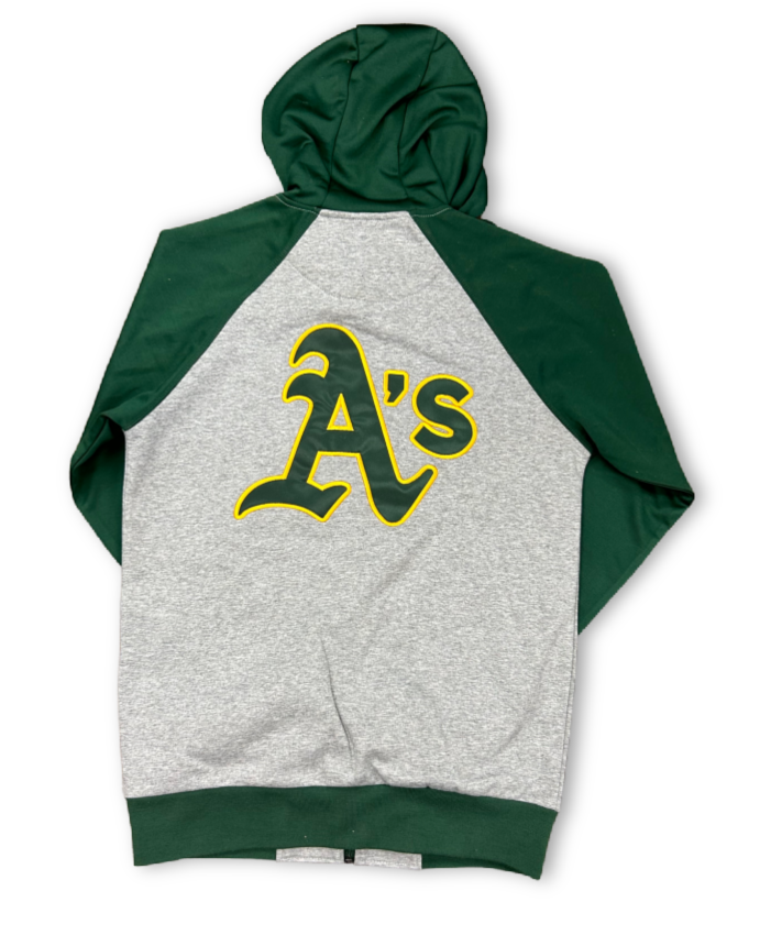 G-III Oakland Athletics Lightweight Jacket-Grey/Green product image 2, provided for visual reference and product detail