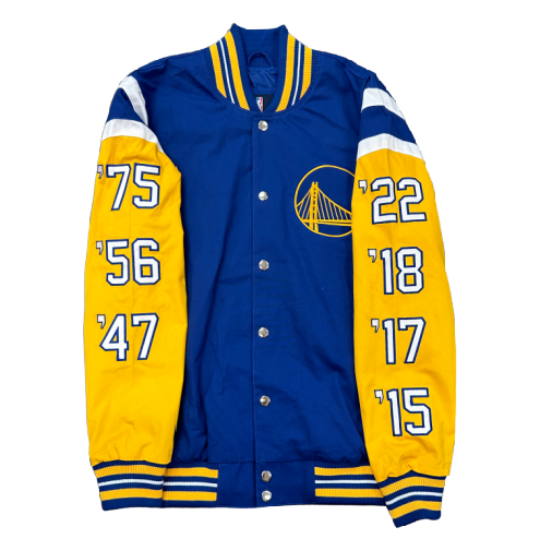 GIII Sports Golden State Warriors Game Score Commemorative Jacket product image 1, provided for visual reference and product