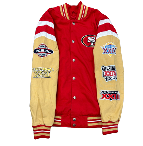 GIII Sports San Francisco 49ERS Game Score Commemorative Jacket product image 1, provided for visual reference and product