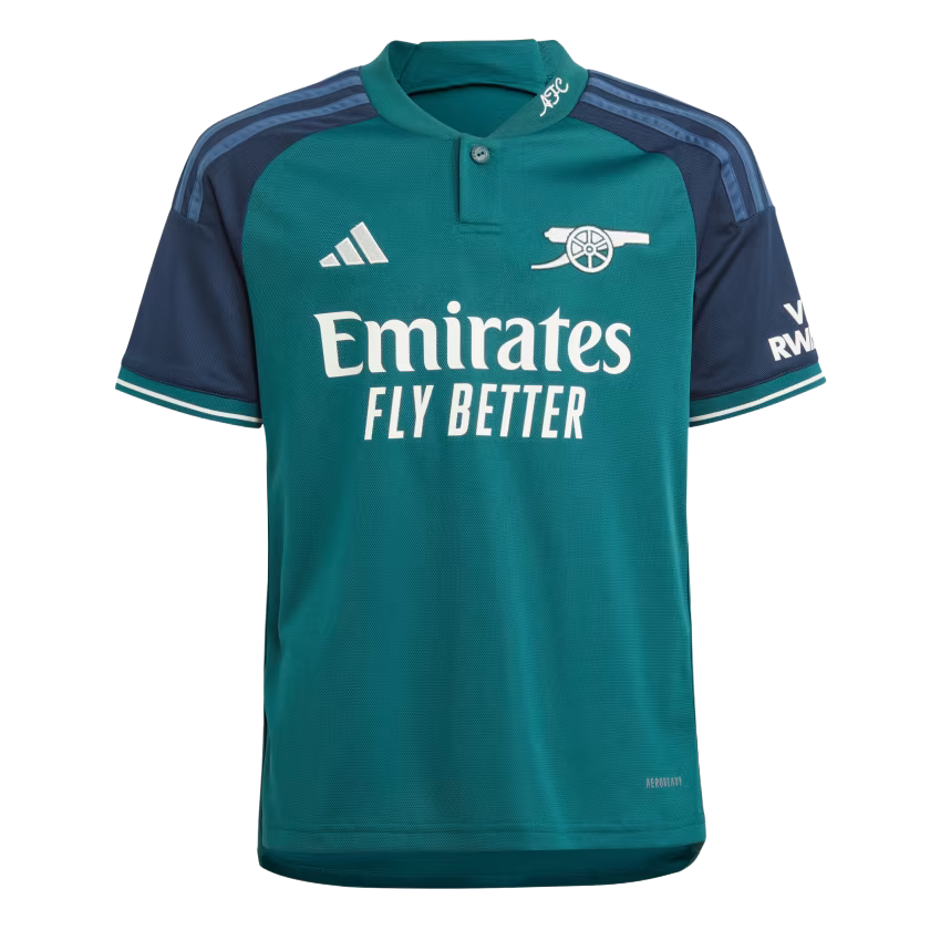 Adidas Youth Arsenal 3rd Stadium Jersey 23/24 product image 1, provided for visual reference and product detail review