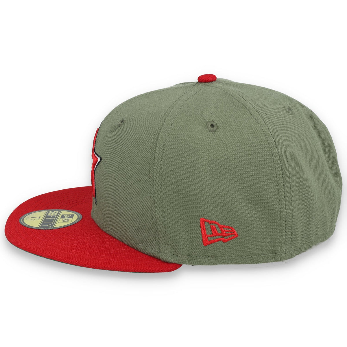 Houston All Star game Side Patch 59FIFTY Fitted Hat- Olive Green product image 4, provided for visual reference and product