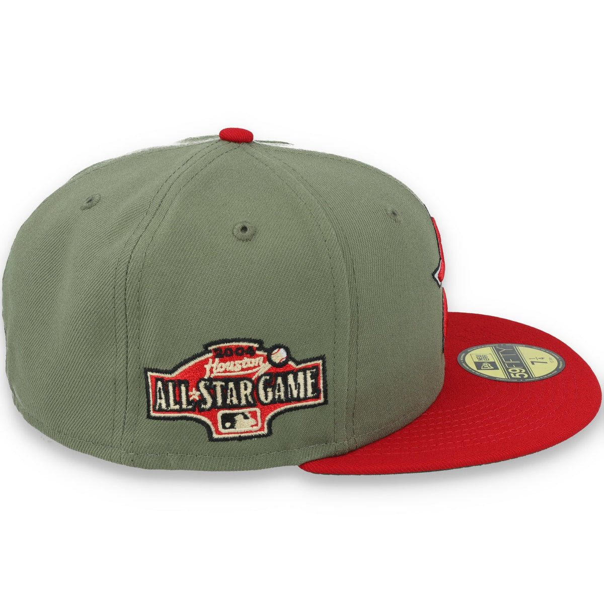 Houston All Star game Side Patch 59FIFTY Fitted Hat- Olive Green product image 6, provided for visual reference and product