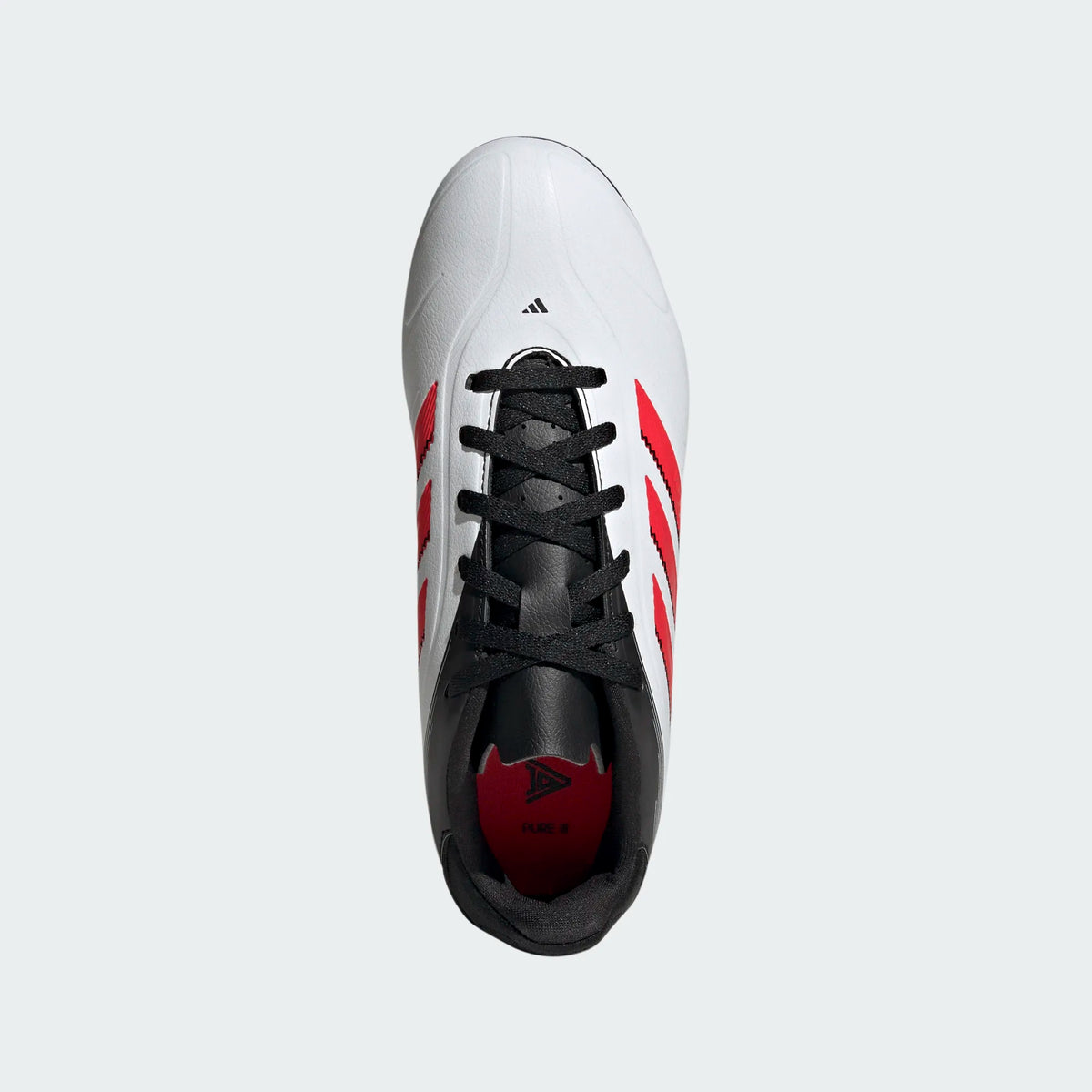 Adidas Jr Copa Pure III Club FG/MG-White/Lucid Red/Black product image 4, provided for visual reference and product detail