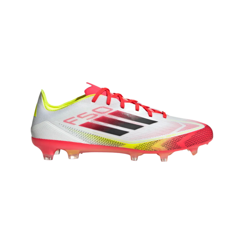 Adidas F50 Pro FG/MG-White/Lucid Red/Volt product image 1, provided for visual reference and product detail review