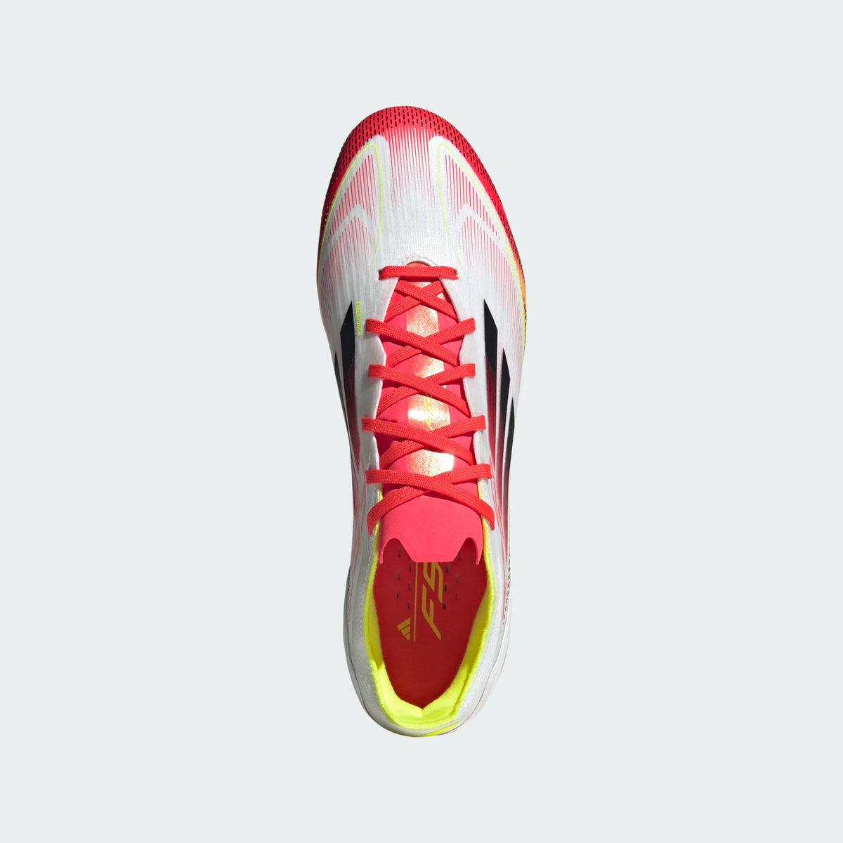 Adidas F50 Pro FG/MG-White/Lucid Red/Volt product image 7, provided for visual reference and product detail review