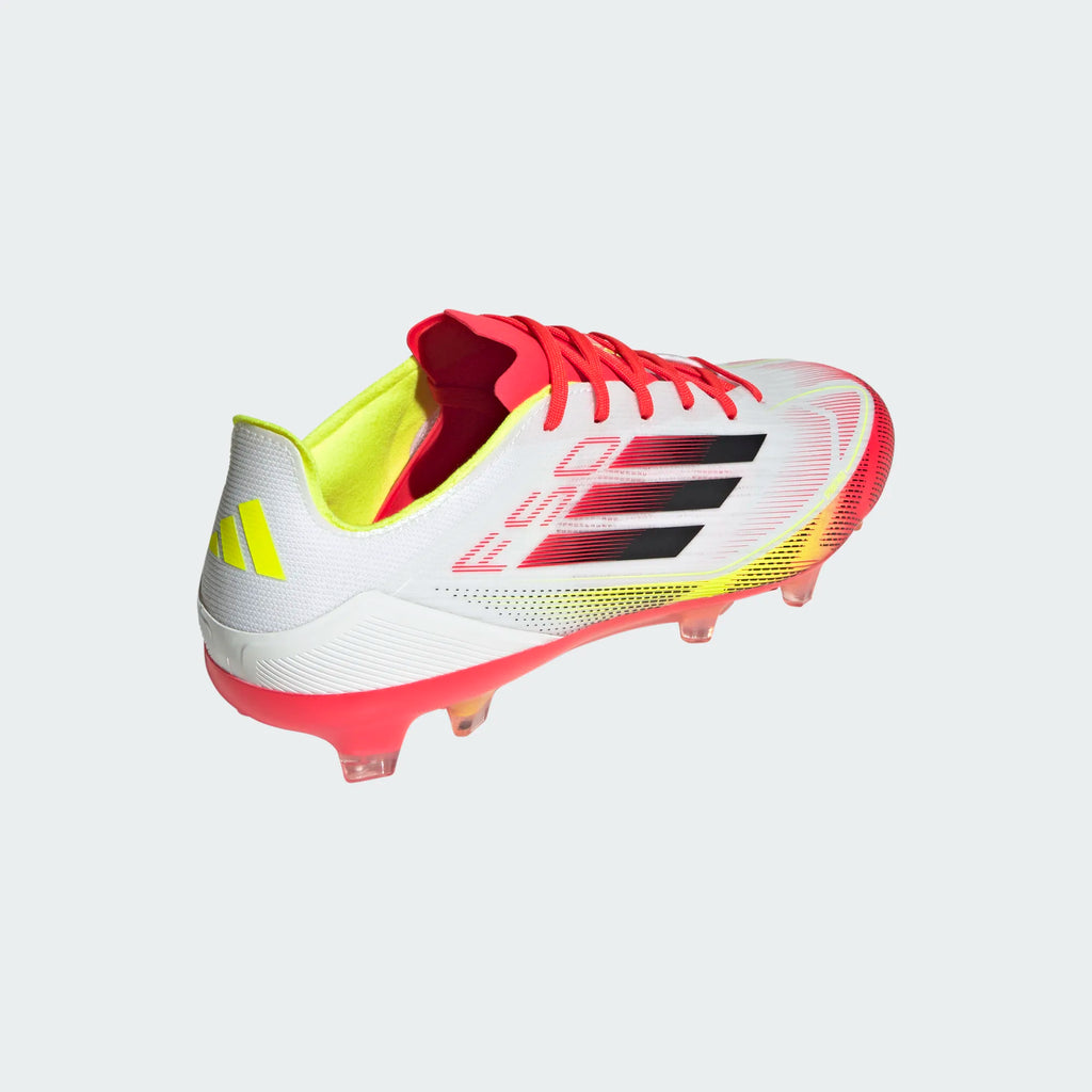 Adidas F50 Pro FG/MG-White/Lucid Red/Volt product image 3, provided for visual reference and product detail review