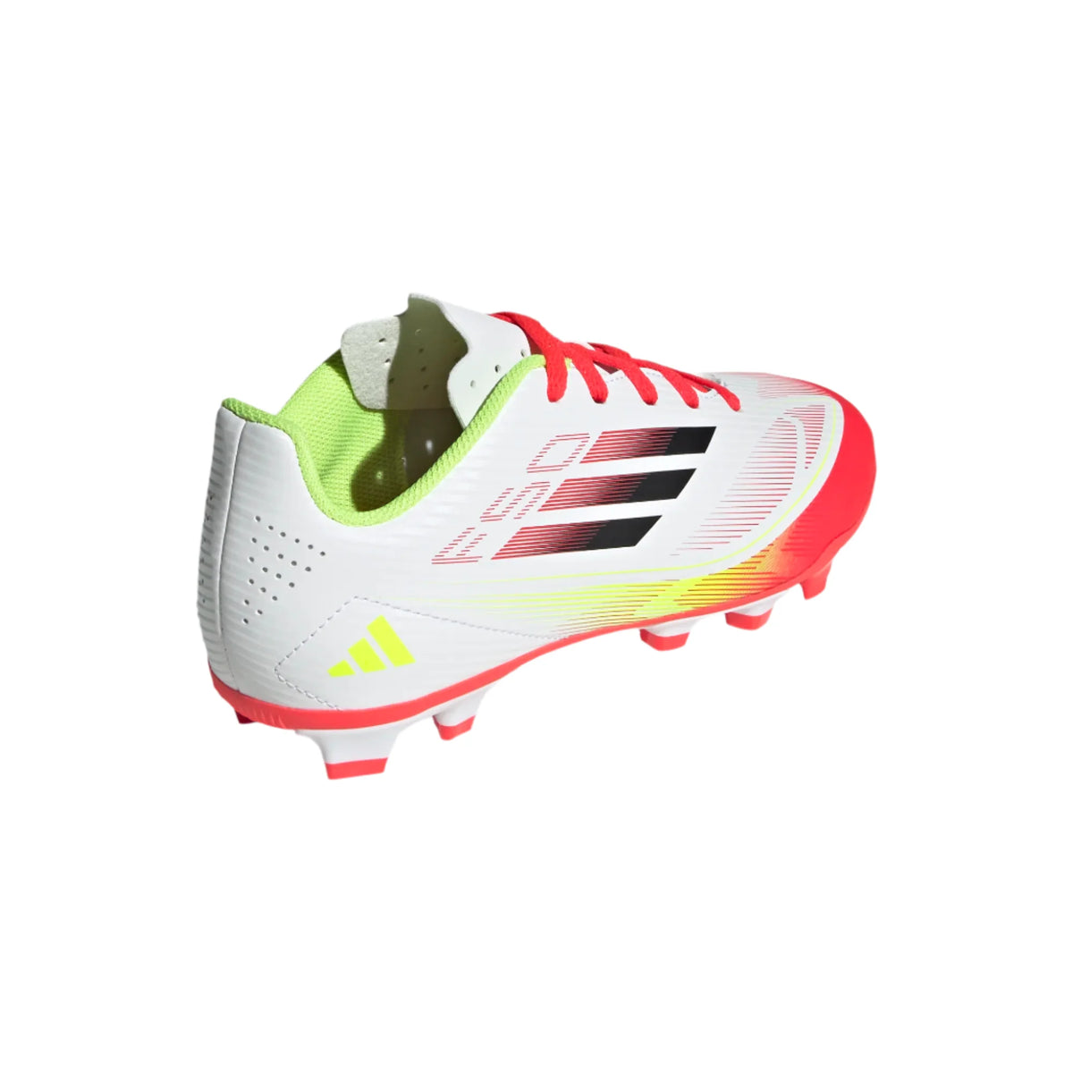 Adidas Jr F50 Club FG/MG-White/Red/Yellow product image 5, provided for visual reference and product detail review