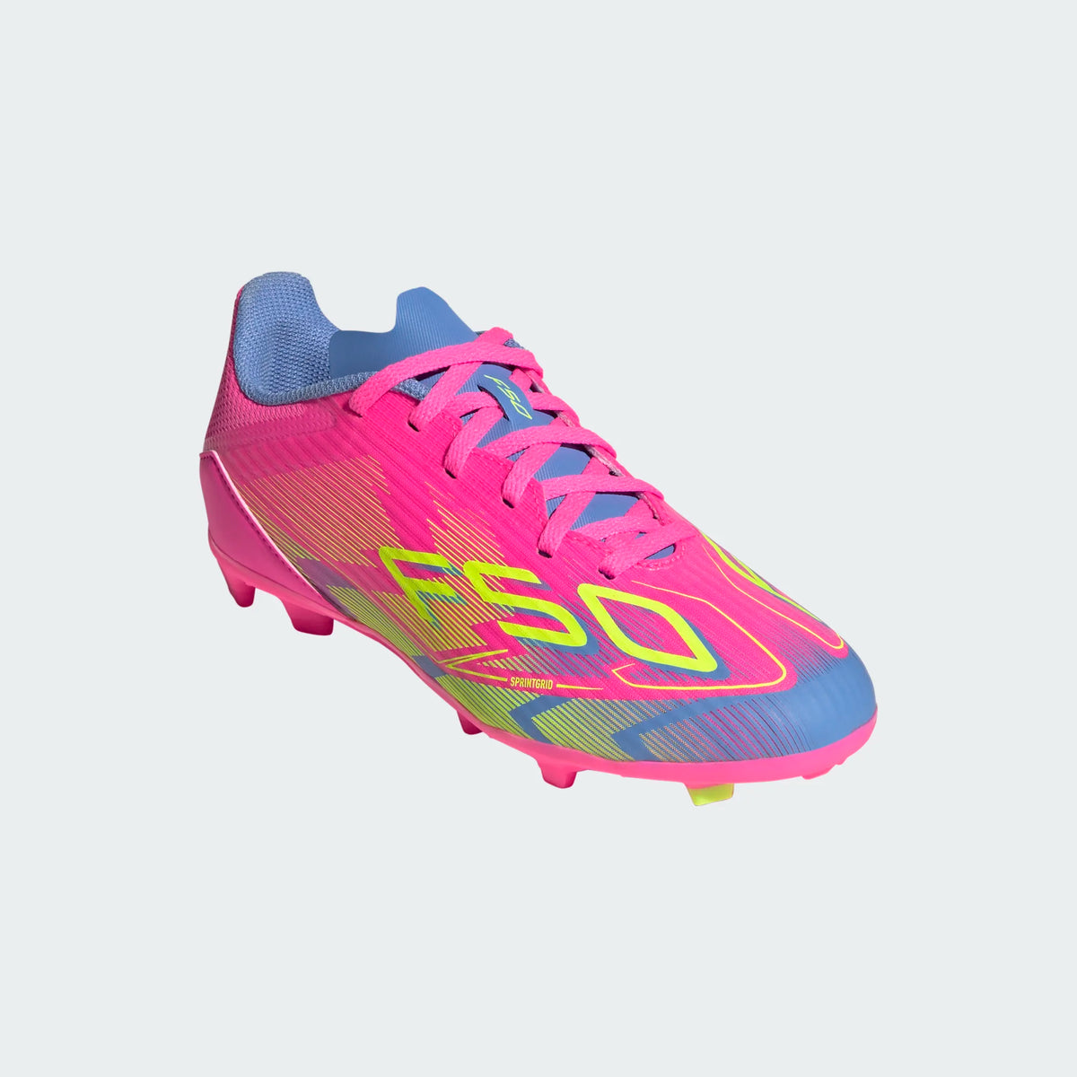 Adidas JR F50 League FG/MG- Lucid Pink product image 3, provided for visual reference and product detail review