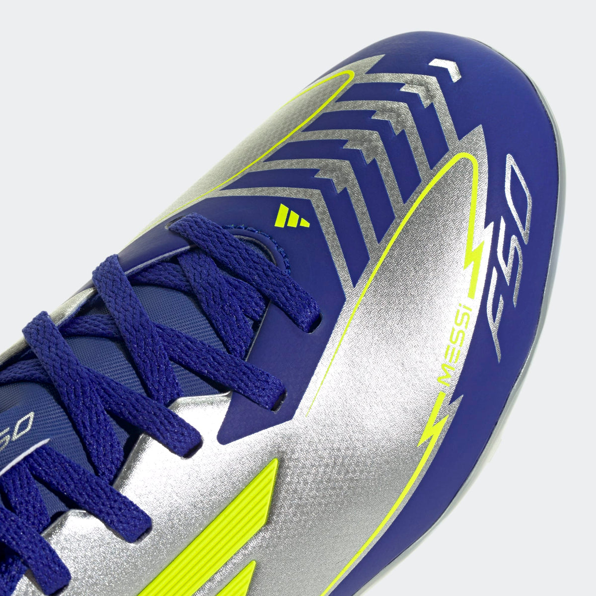 Adidas JR Messi F50 League FG/MG -Silver/Yellow/Blue product image 6, provided for visual reference and product detail review