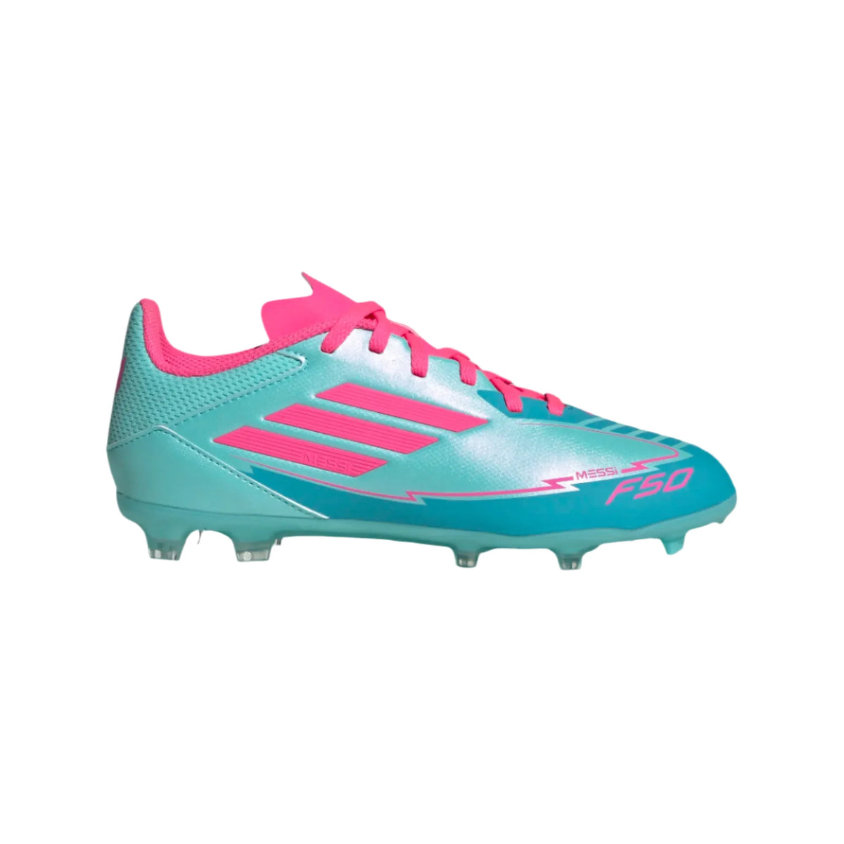 Adidas JR Messi F50 League FG/MG -Aqua/Lucid Pink product image 1, provided for visual reference and product detail review