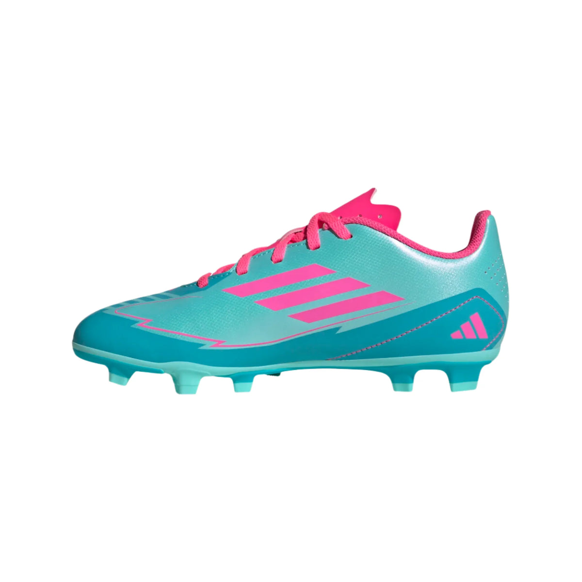 Adidas JR Messi F50 Club FXG FG/MG-Aqua/Lucid Pink product image 2, provided for visual reference and product detail review
