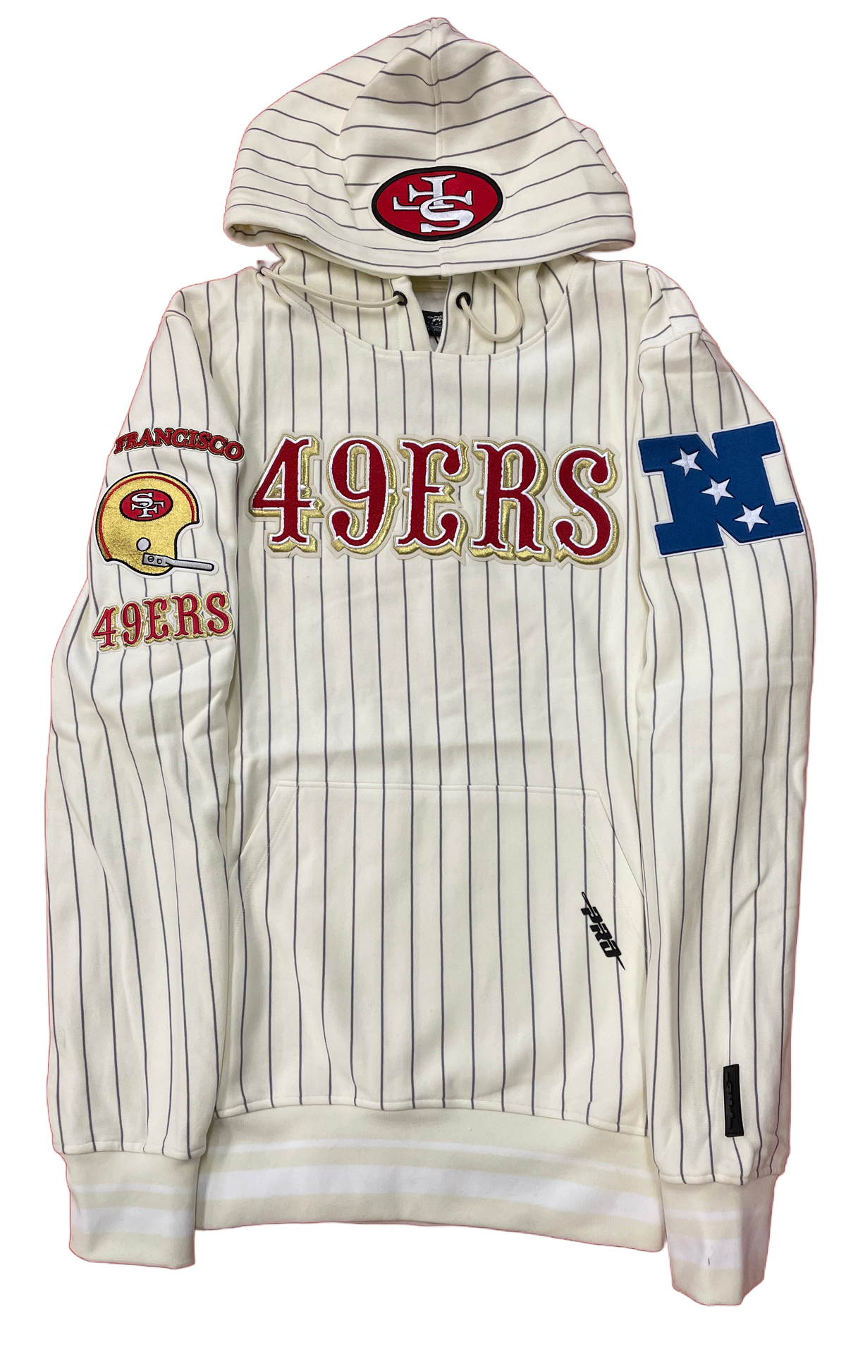 Pro Standards San Francisco 49ers Retro Classic Pinstripe Hoodie-Neutral product image 1, provided for visual reference and