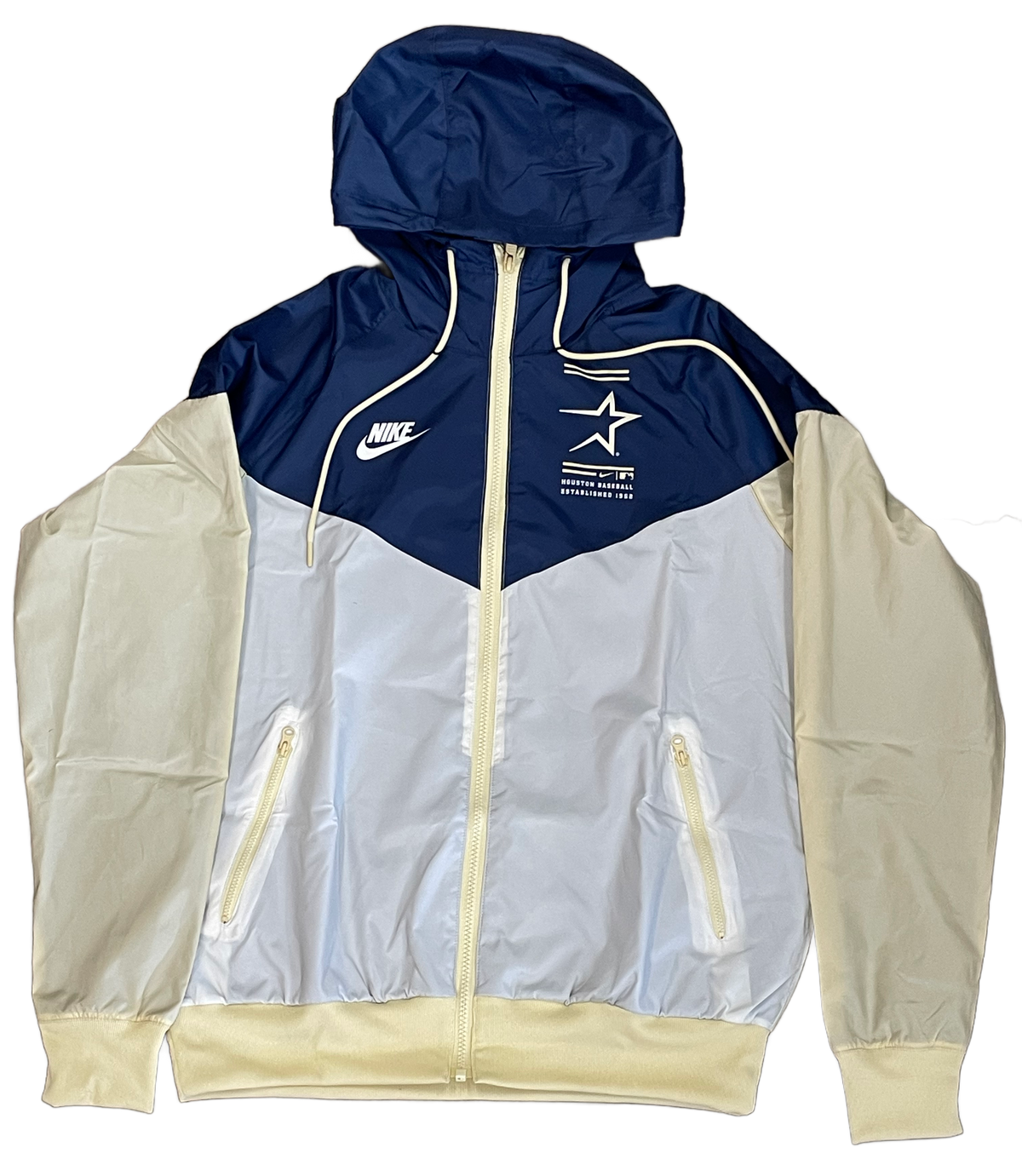 Nike Houston Astros Cooperstown Collection Windbreaker Jacket-Navy/Grey product image 1, provided for visual reference and