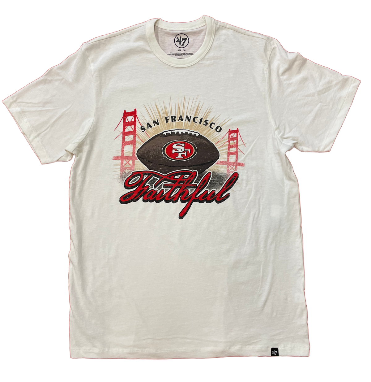 '47 Brand Men San Francisco 49ers Regional Franklin T-Shirt - White product image 1, provided for visual reference and