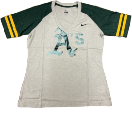 Nike Women Oakland A's Gray T-shirt product image 1, provided for visual reference and product detail review