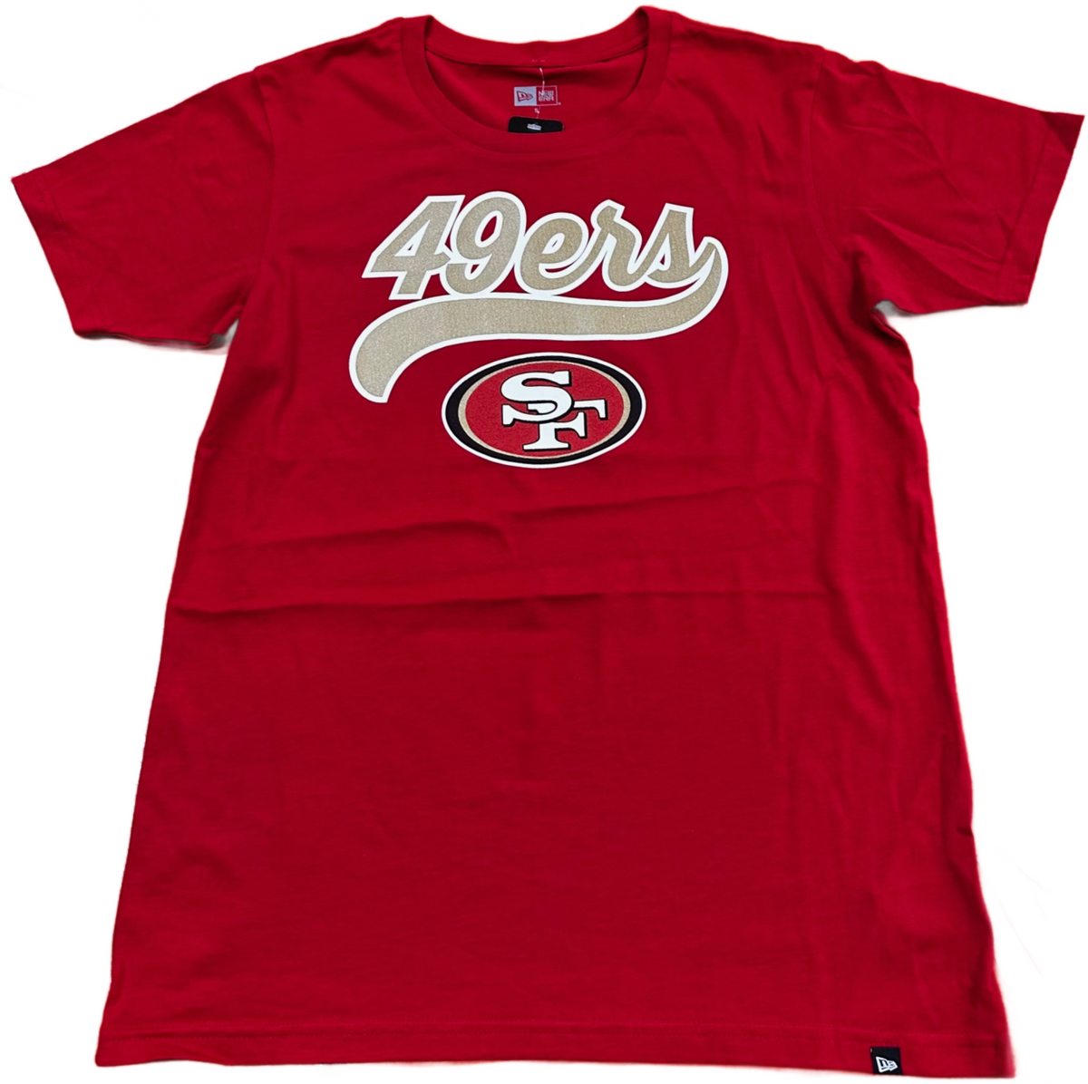 New Era Women San Francisco 49ers T-Shirt-Red product image 1, provided for visual reference and product detail review