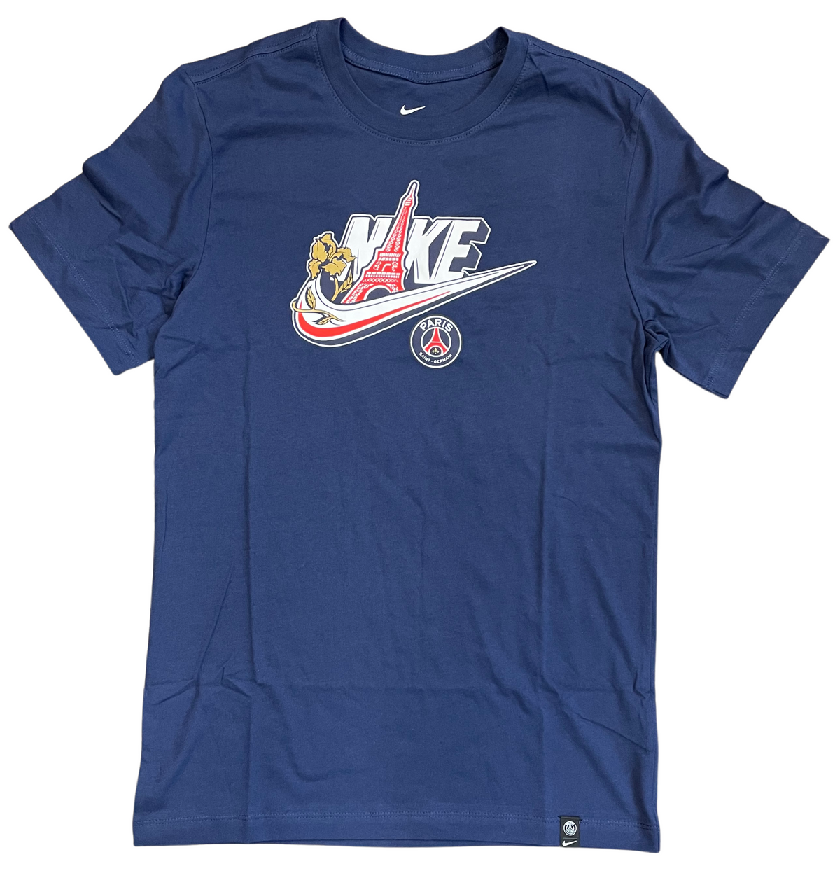 Nike Men Paris Saint-Germain Futura T-Shirt-Navy product image 1, provided for visual reference and product detail review