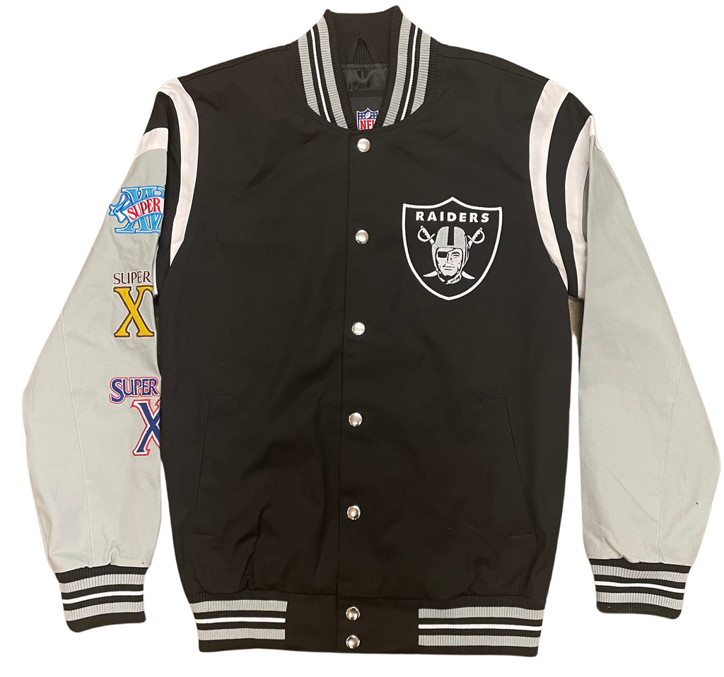 GIII Sports Las Vegas Raiders Game Score Commemorative Jacket product image 1, provided for visual reference and product