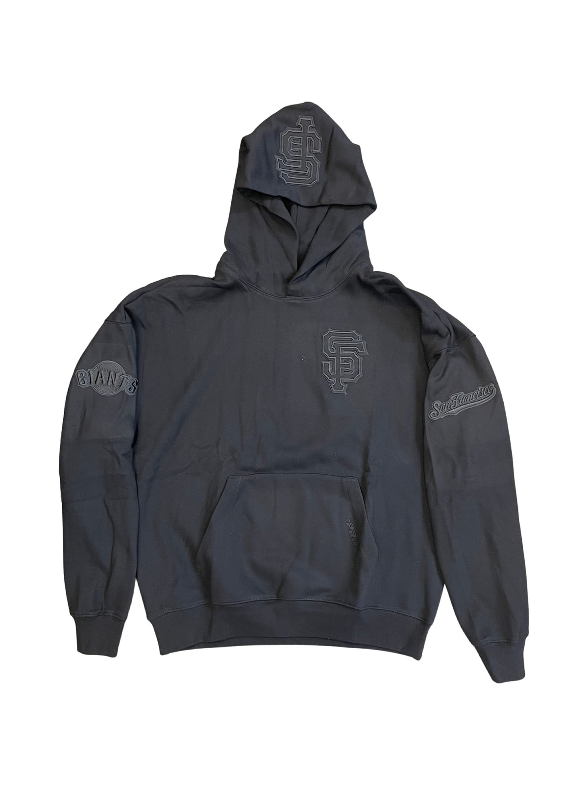 Pro Standard San Francisco Giants Neutral Drop Hoodie-Black product image 1, provided for visual reference and product
