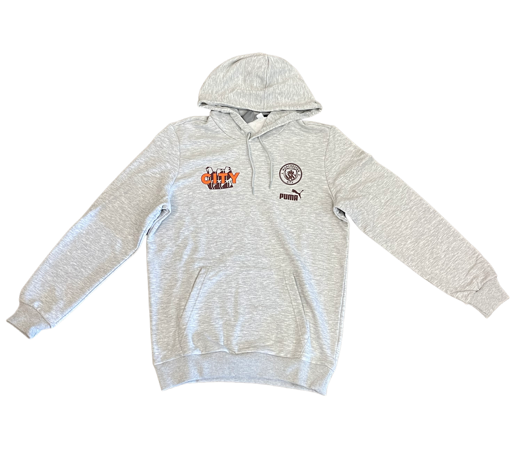 Puma Men Manchester City FtblCore Hoodie-Grey product image 1, provided for visual reference and product detail review