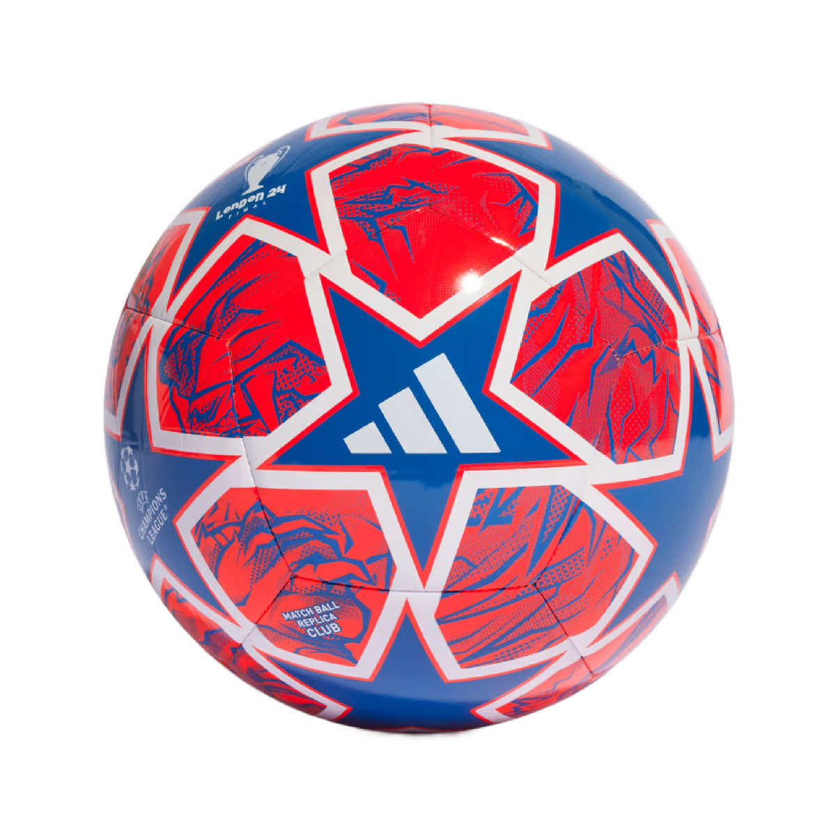 Adidas Champions League Club Soccer Ball 2024-GLORY BLUE/SOLAR RED/WHITE product image 2, provided for visual reference and