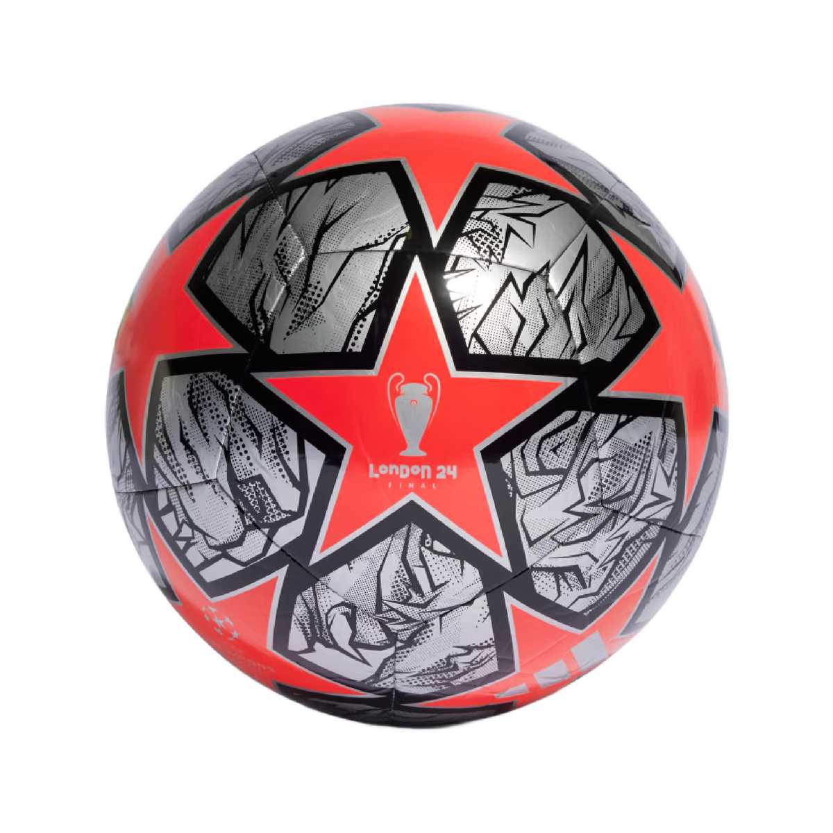 Adidas Champions League Club Soccer Ball 2024- SILVER MET./SOLAR RED/BLACK product image 1, provided for visual reference