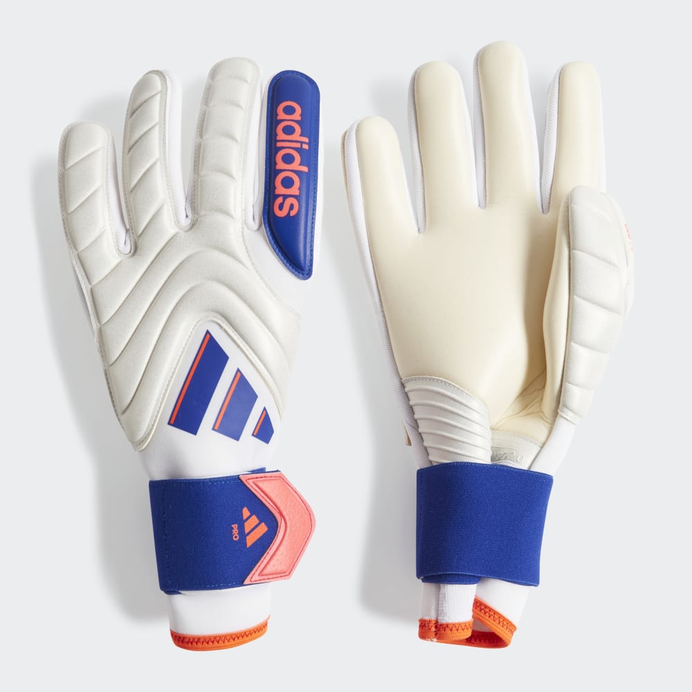 Adidas Copa Pro Goalkeeper Gloves -White/Blue product image 1, provided for visual reference and product detail review