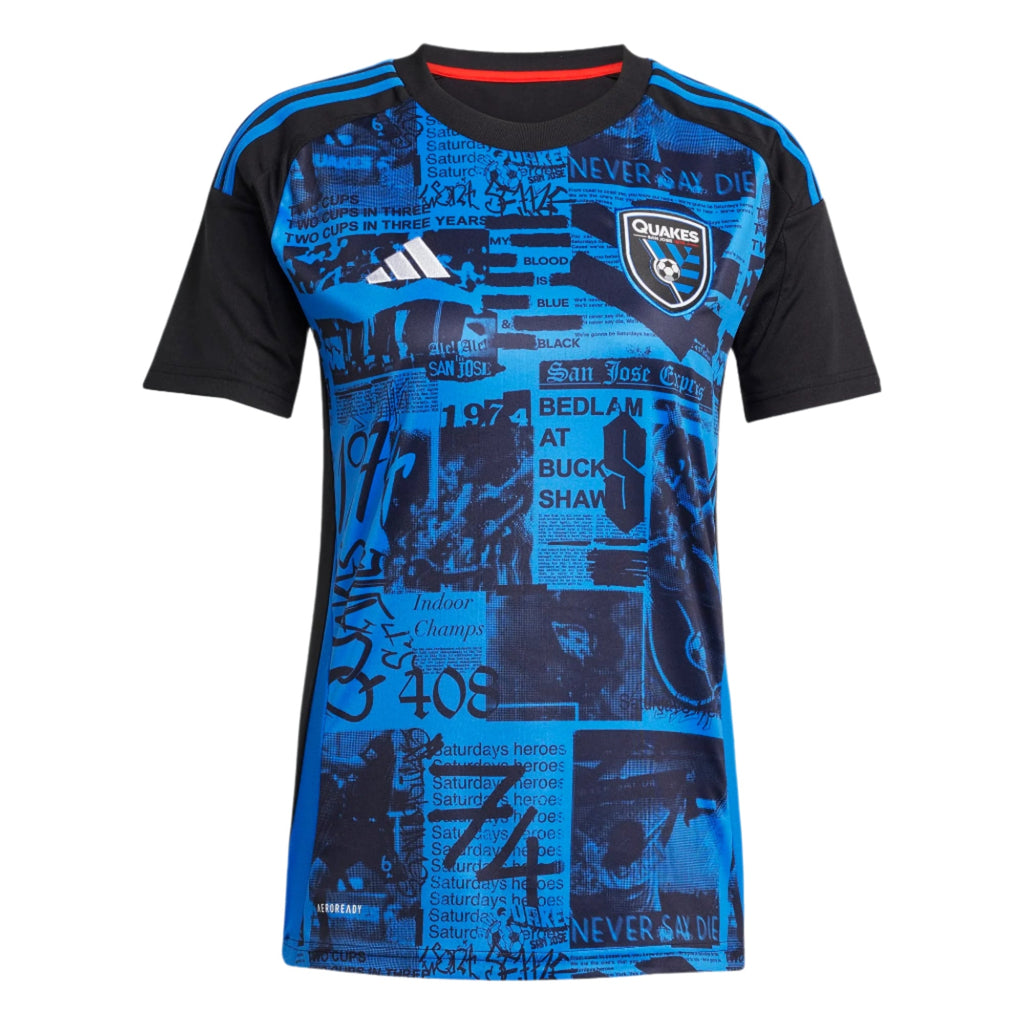 Adidas Women San Jose Earthquakes Home Stadium Jersey 25/26 product image 1, provided for visual reference and product