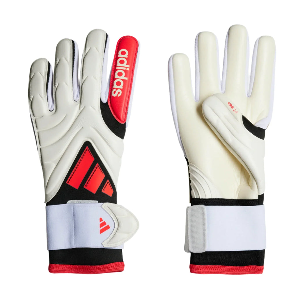 Adidas Copa Pro Goalkeeper Gloves-White/Lucid Red/Black product image 1, provided for visual reference and product detail