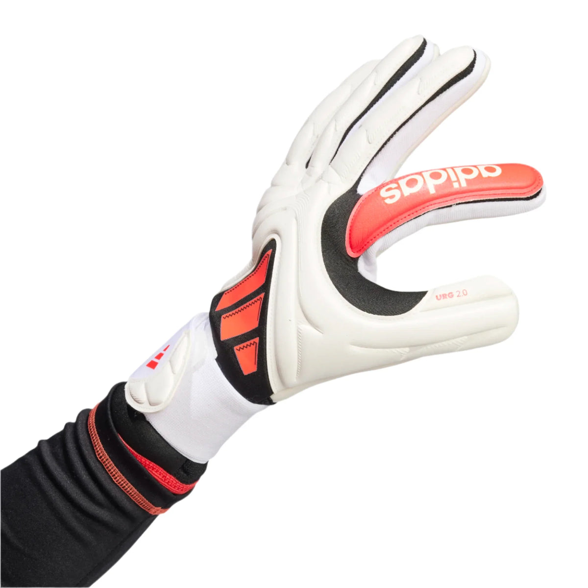 Adidas Copa Pro Goalkeeper Gloves-White/Lucid Red/Black product image 2, provided for visual reference and product detail