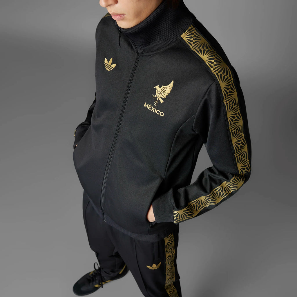 Adidas Mexico FMF Track Top Jacket-Black/Gold product image 3, provided for visual reference and product detail review