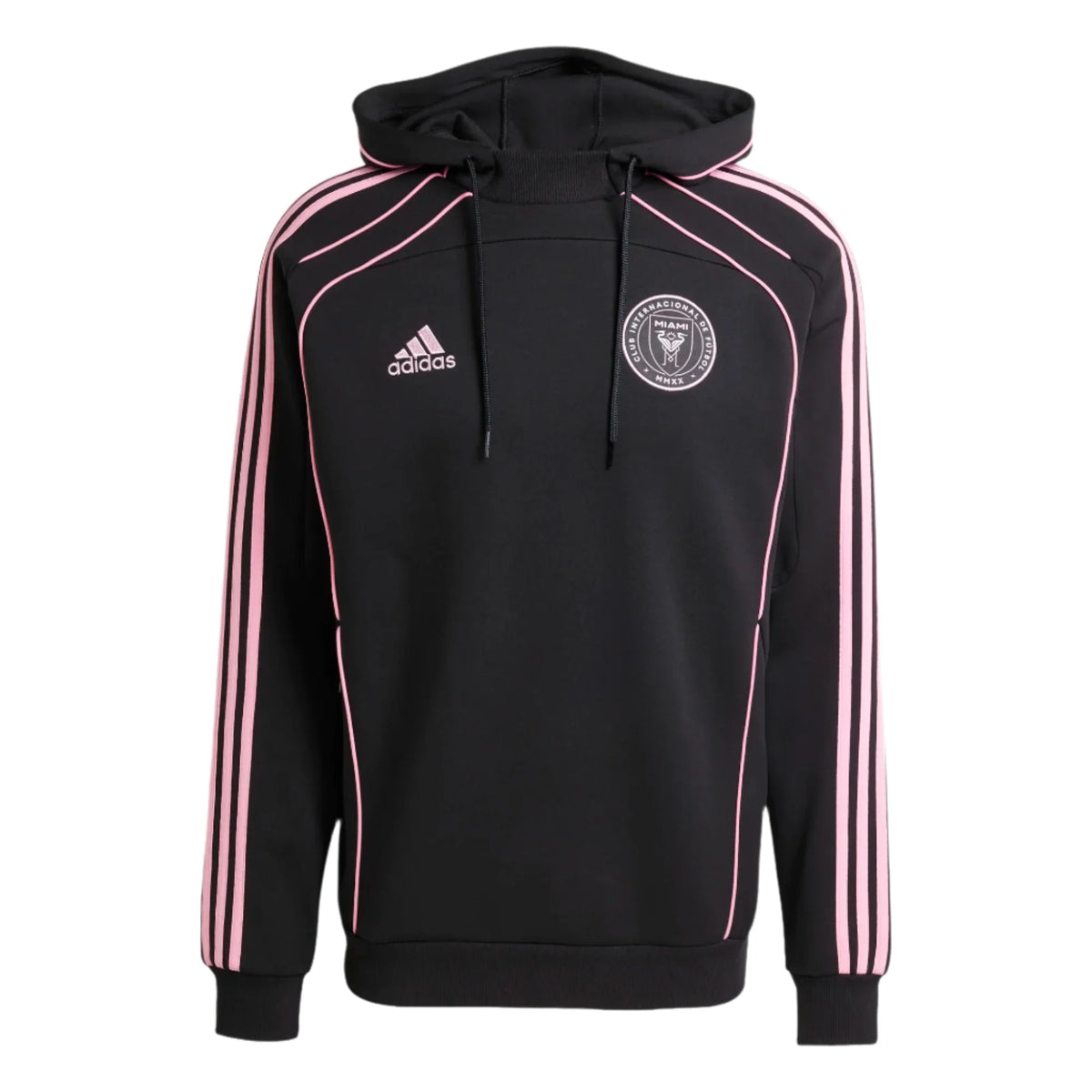 Adidas Men Inter Miami Travel Hoodie-Black product image 1, provided for visual reference and product detail review