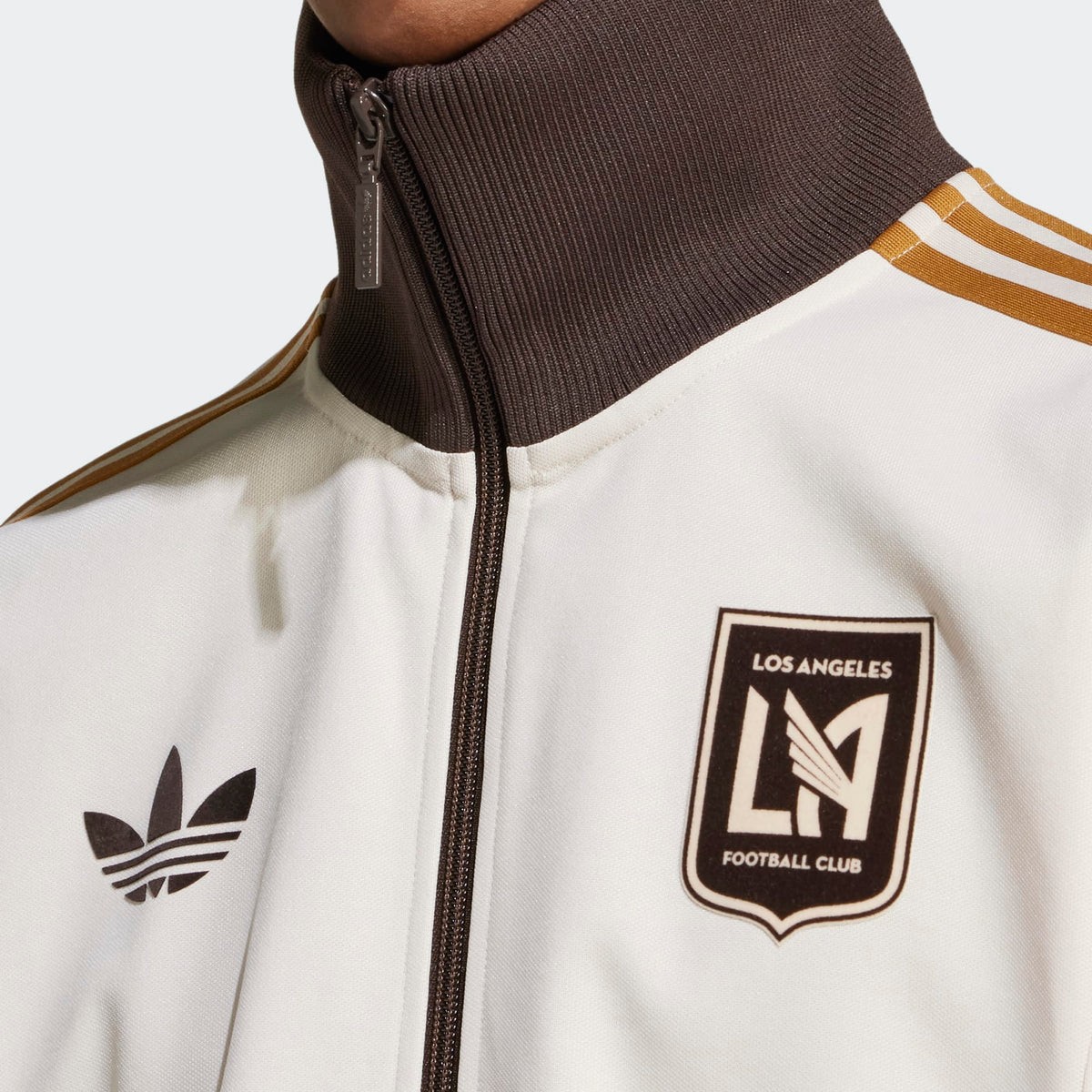 Adidas Originals Men LAFC Anthem Full-Zip Jacket 2024 - Tan product image 3, provided for visual reference and product