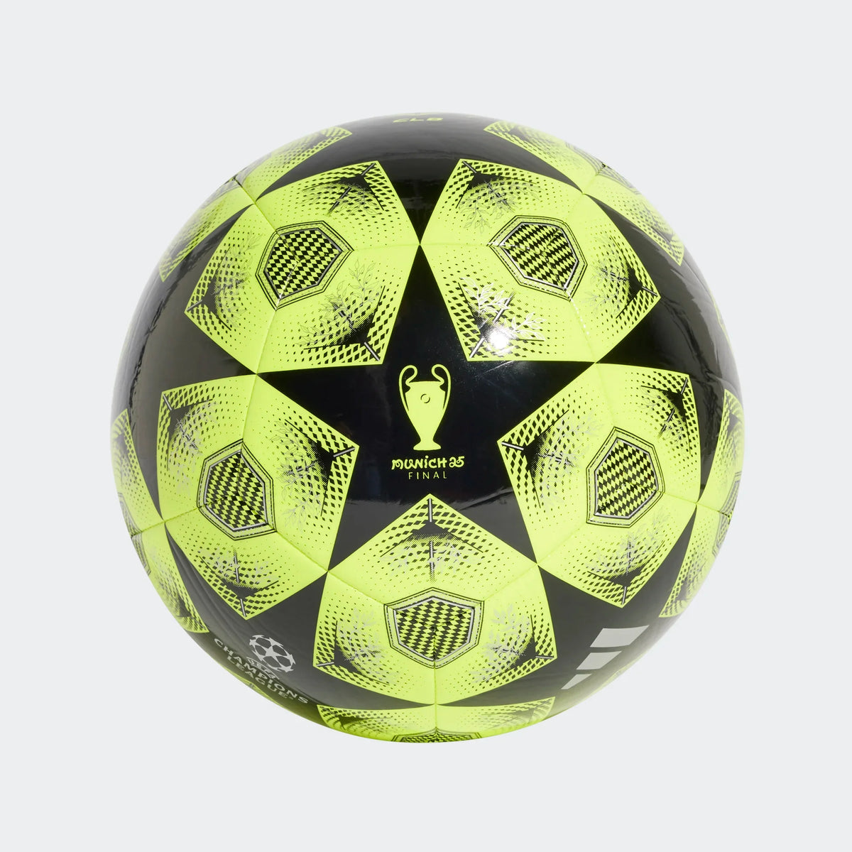 Adidas Champions League Club Soccer Ball 25/26-Neon Yellow/Black product image 1, provided for visual reference and product