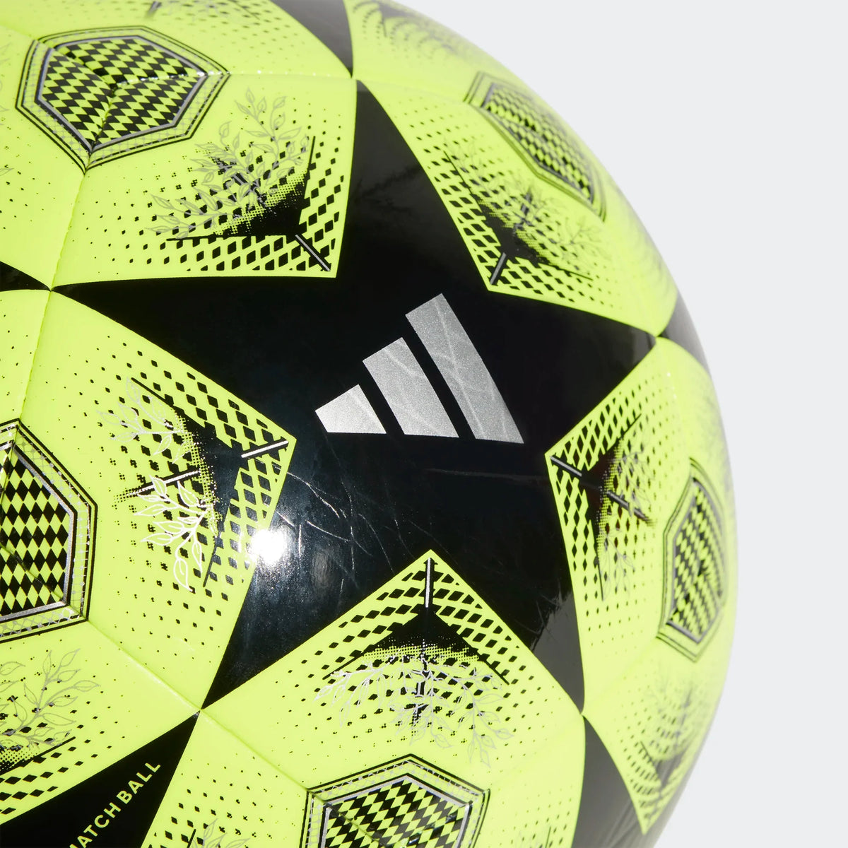 Adidas Champions League Club Soccer Ball 25/26-Neon Yellow/Black product image 3, provided for visual reference and product