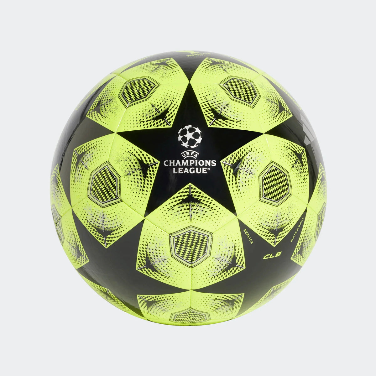 Adidas Champions League Club Soccer Ball 25/26-Neon Yellow/Black product image 4, provided for visual reference and product