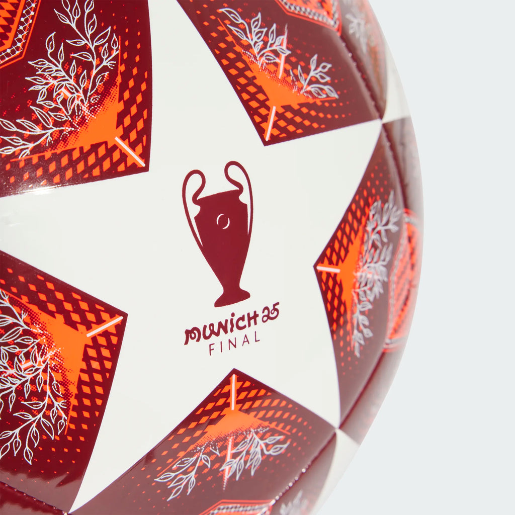 Adidas Champions League Club Soccer Ball 25/26-White/Solar Red product image 2, provided for visual reference and product