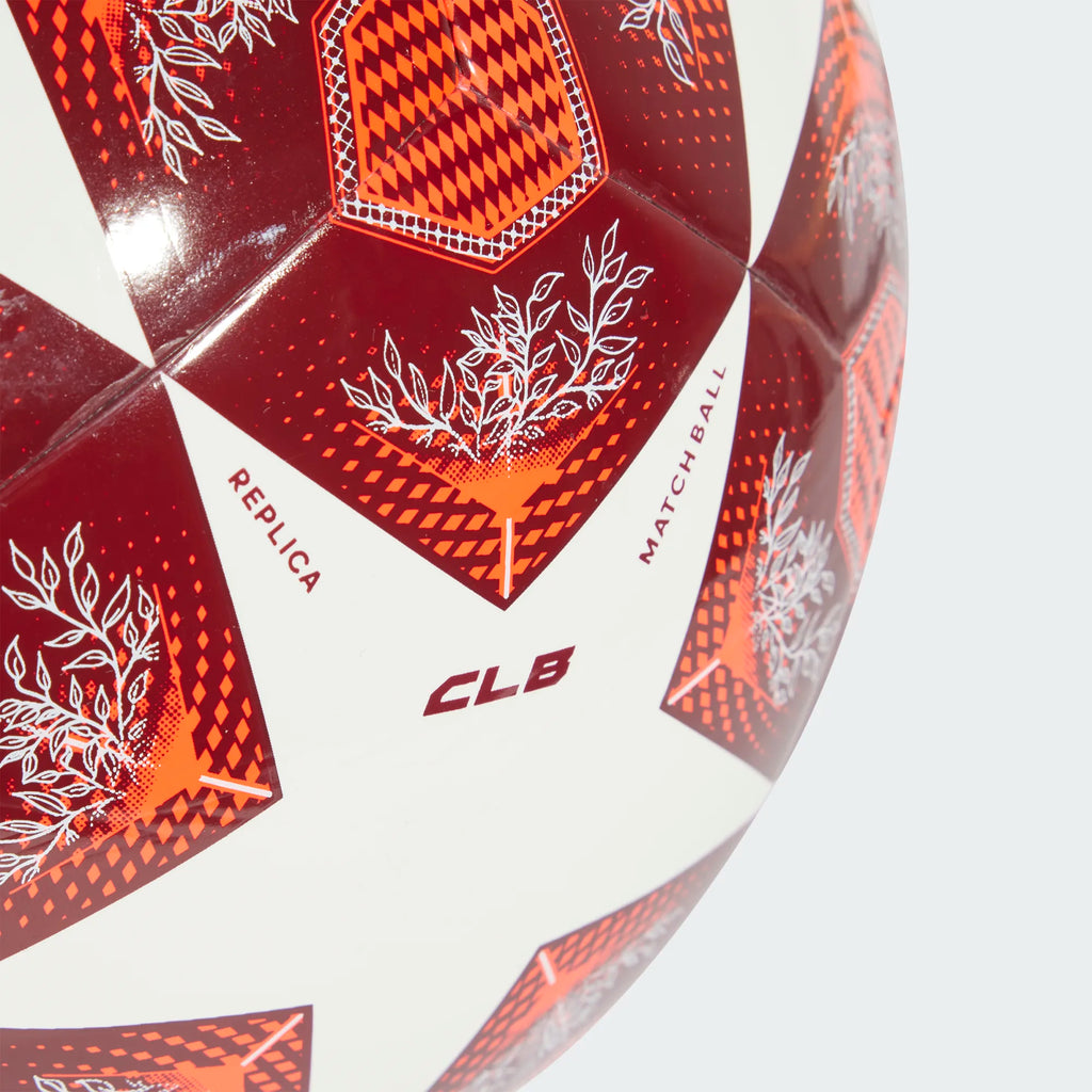 Adidas Champions League Club Soccer Ball 25/26-White/Solar Red product image 3, provided for visual reference and product