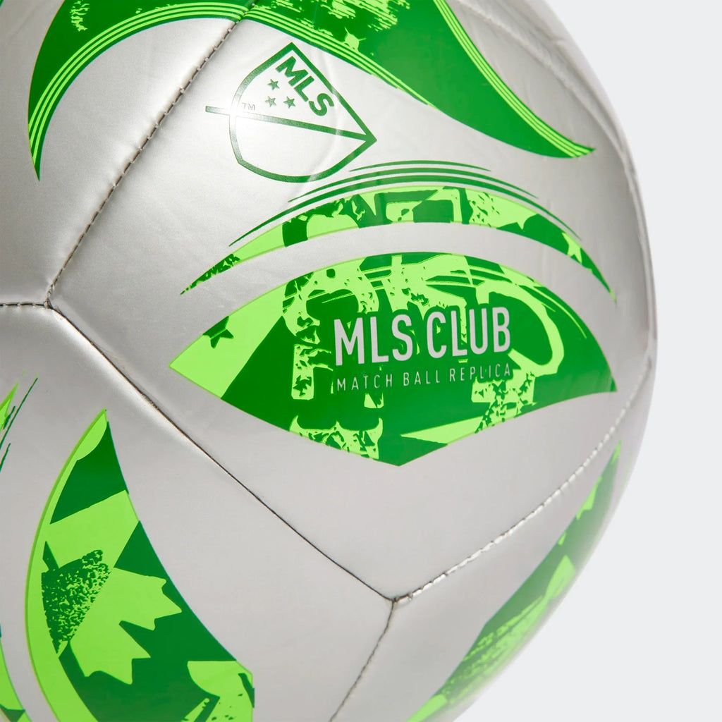 Adidas MLS Club Soccer Ball-Silver/Green product image 2, provided for visual reference and product detail review