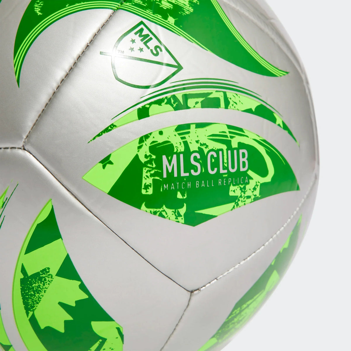 Adidas MLS Club Soccer Ball-Silver/Green product image 2, provided for visual reference and product detail review