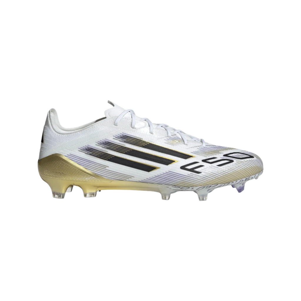 Adidas F50 Elite FG/MG-Cloud White / Core Black / Gold Metallic product image 1, provided for visual reference and product