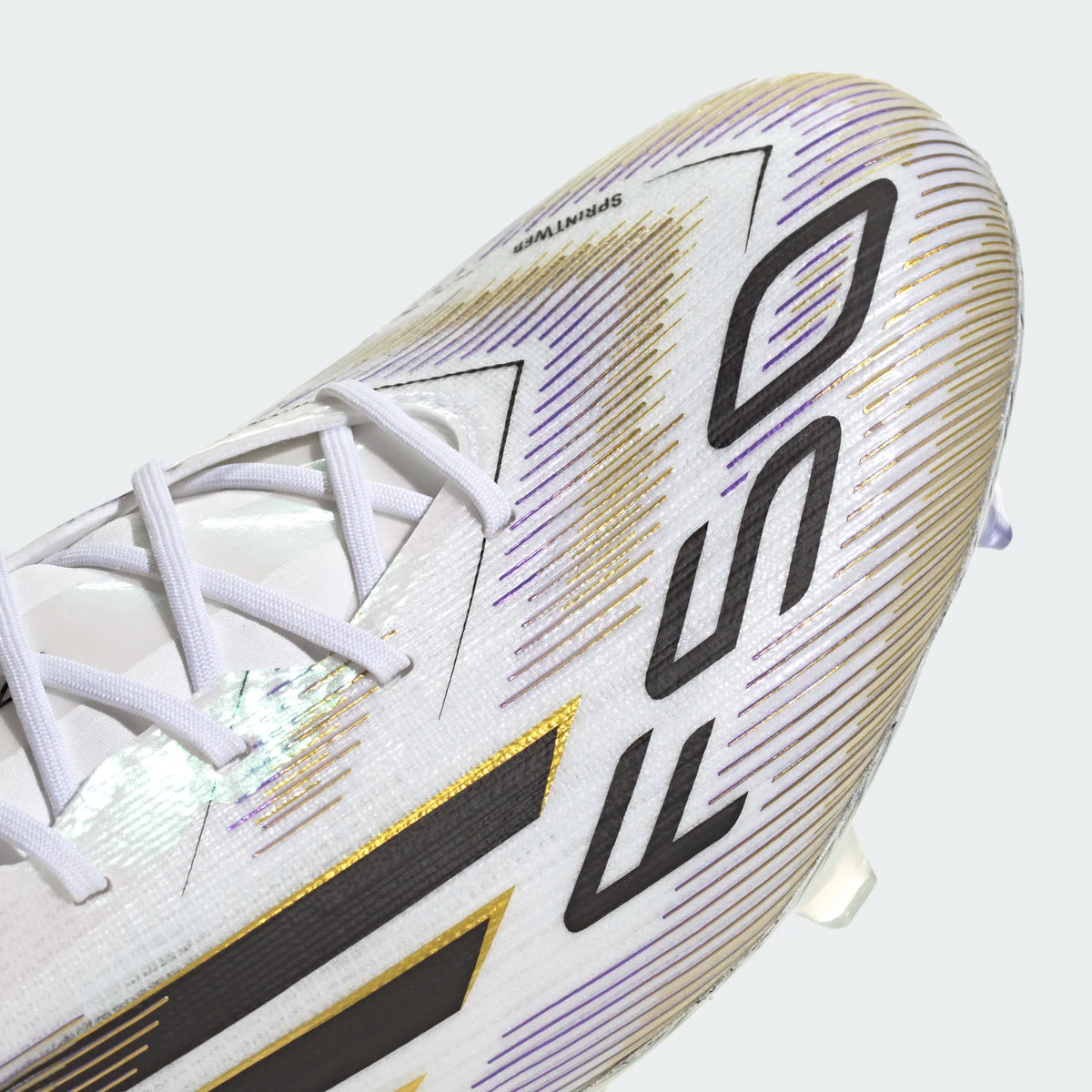 Adidas JR F50 League FG/MG-Cloud White / Core Black / Gold Metallic product image 5, provided for visual reference and