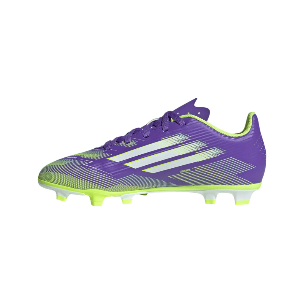 Adidas Jr F50 Club FG/MG-PURRUS/FTWWHT/LUCLEM product image 2, provided for visual reference and product detail review