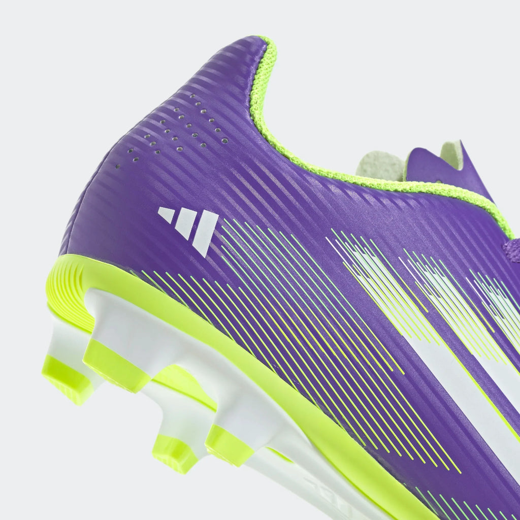 Adidas Jr F50 Club FG/MG-PURRUS/FTWWHT/LUCLEM product image 5, provided for visual reference and product detail review